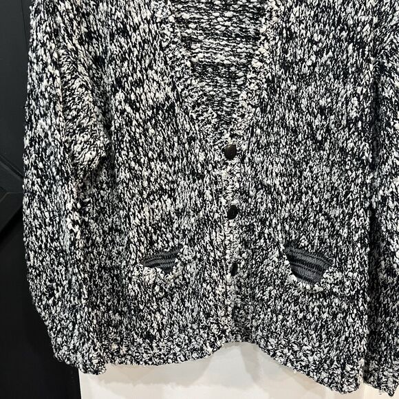 Vintage Street Scenes Acrylic Button Up Popcorn Cardigan Sweater Size L - Picture 2 of 8
